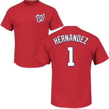 Men's Washington Nationals Cesar Hernandez ＃1 Roster Name & Number T-Shirt - Red