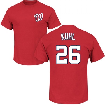 Men's Washington Nationals Chad Kuhl ＃26 Roster Name & Number T-Shirt - Red