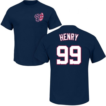 Men's Washington Nationals Cole Henry ＃99 Roster Name & Number T-Shirt - Navy