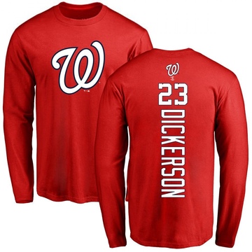 Men's Washington Nationals Corey Dickerson ＃23 Backer Long Sleeve T-Shirt - Red