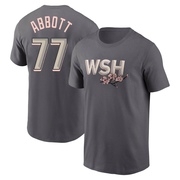 Men's Washington Nationals Cory Abbott ＃77 2022 City Connect Name & Number T-Shirt - Gray