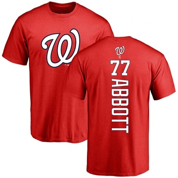 Men's Washington Nationals Cory Abbott ＃77 Backer T-Shirt - Red