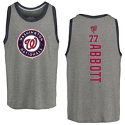 Men's Washington Nationals Cory Abbott ＃77 Backer Tank Top Ash