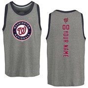 Men's Washington Nationals Custom ＃00 Backer Tank Top Ash