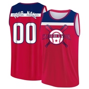 Men's Washington Nationals Custom ＃00 Legend Baseball Tank Top - Red/Navy