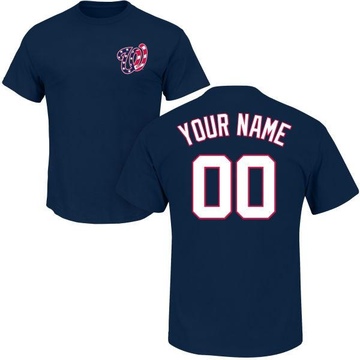 Men's Washington Nationals Custom ＃00 Roster Name & Number T-Shirt - Navy