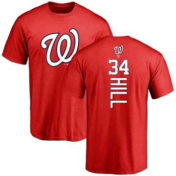 Men's Washington Nationals Derek Hill ＃34 Backer T-Shirt - Red