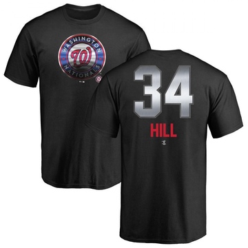 Men's Washington Nationals Derek Hill ＃34 Midnight Mascot T-Shirt - Black