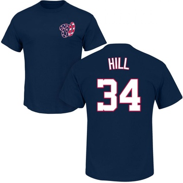 Men's Washington Nationals Derek Hill ＃34 Roster Name & Number T-Shirt - Navy