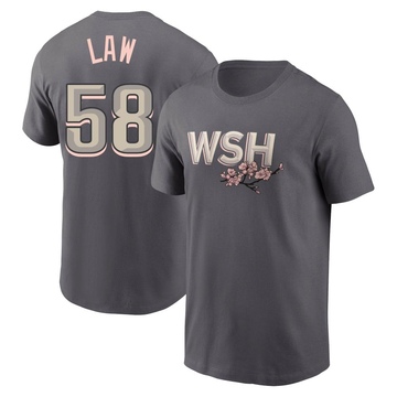 Men's Washington Nationals Derek Law ＃58 2022 City Connect Name & Number T-Shirt - Gray