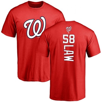 Men's Washington Nationals Derek Law ＃58 Backer T-Shirt - Red