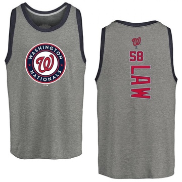 Men's Washington Nationals Derek Law ＃58 Backer Tank Top Ash