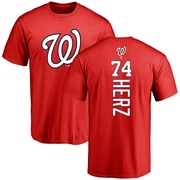 Men's Washington Nationals DJ Herz ＃74 Backer T-Shirt - Red