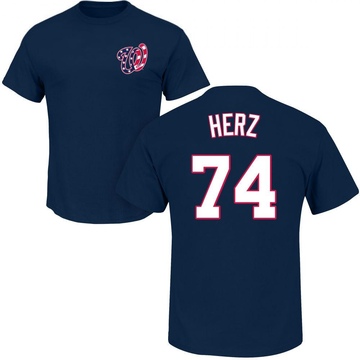 Men's Washington Nationals DJ Herz ＃74 Roster Name & Number T-Shirt - Navy