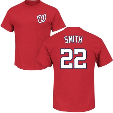 Men's Washington Nationals Dominic Smith ＃22 Roster Name & Number T-Shirt - Red