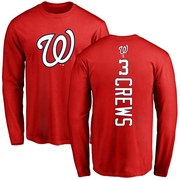 Men's Washington Nationals Dylan Crews ＃3 Backer Long Sleeve T-Shirt - Red