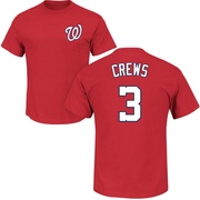 Men's Washington Nationals Dylan Crews ＃3 Roster Name & Number T-Shirt - Red