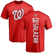 Men's Washington Nationals Eduardo Salazar ＃62 Backer T-Shirt - Red