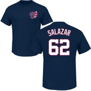 Men's Washington Nationals Eduardo Salazar ＃62 Roster Name & Number T-Shirt - Navy