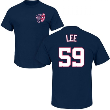 Men's Washington Nationals Evan Lee ＃59 Roster Name & Number T-Shirt - Navy