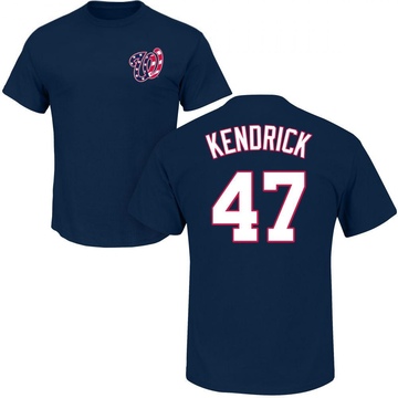 Men's Washington Nationals Howie Kendrick ＃47 Roster Name & Number T-Shirt - Navy