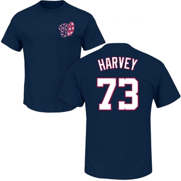 Men's Washington Nationals Hunter Harvey ＃73 Roster Name & Number T-Shirt - Navy