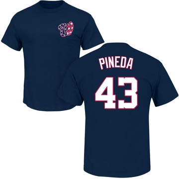 Men's Washington Nationals Israel Pineda ＃43 Roster Name & Number T-Shirt - Navy