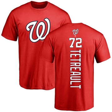 Men's Washington Nationals Jackson Tetreault ＃72 Backer T-Shirt - Red