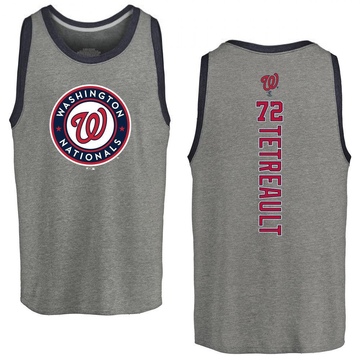 Men's Washington Nationals Jackson Tetreault ＃72 Backer Tank Top Ash