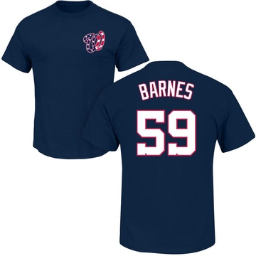 Men's Washington Nationals Jacob Barnes ＃59 Roster Name & Number T-Shirt - Navy