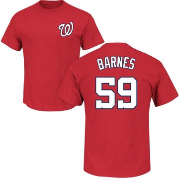 Men's Washington Nationals Jacob Barnes ＃59 Roster Name & Number T-Shirt - Red