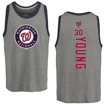 Men's Washington Nationals Jacob Young ＃30 Backer Tank Top Ash