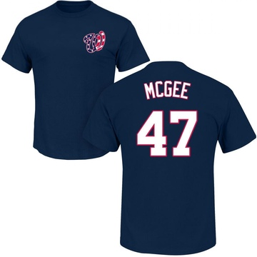 Men's Washington Nationals Jake McGee ＃47 Roster Name & Number T-Shirt - Navy