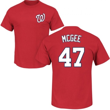 Men's Washington Nationals Jake McGee ＃47 Roster Name & Number T-Shirt - Red