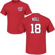 Men's Washington Nationals Jake Noll ＃18 Roster Name & Number T-Shirt - Red