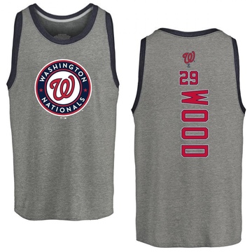 Men's Washington Nationals James Wood ＃29 Backer Tank Top Ash