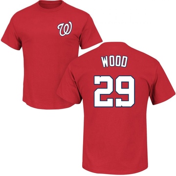 Men's Washington Nationals James Wood ＃29 Roster Name & Number T-Shirt - Red