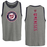 Men's Washington Nationals Joey Meneses ＃45 Backer Tank Top Ash