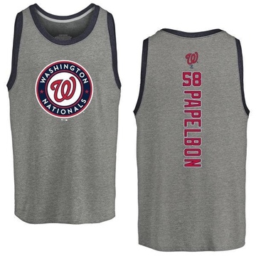 Men's Washington Nationals Jonathan Papelbon ＃58 Backer Tank Top Ash