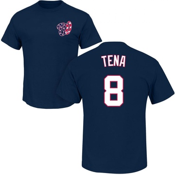 Men's Washington Nationals Jose Tena ＃8 Roster Name & Number T-Shirt - Navy