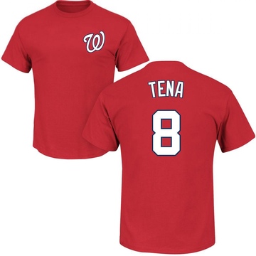 Men's Washington Nationals Jose Tena ＃8 Roster Name & Number T-Shirt - Red