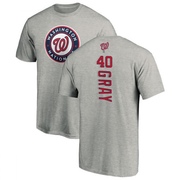 Men's Washington Nationals Josiah Gray ＃40 Backer T-Shirt Ash