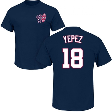 Men's Washington Nationals Juan Yepez ＃18 Roster Name & Number T-Shirt - Navy