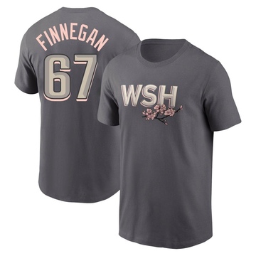 Men's Washington Nationals Kyle Finnegan ＃67 2022 City Connect Name & Number T-Shirt - Gray