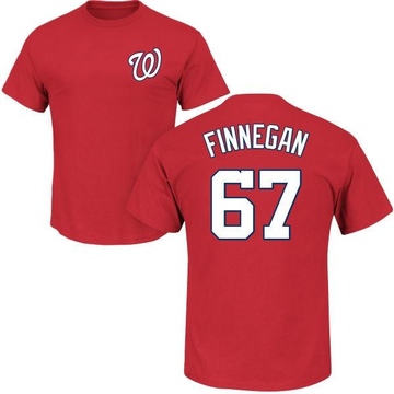 Men's Washington Nationals Kyle Finnegan ＃67 Roster Name & Number T-Shirt - Red