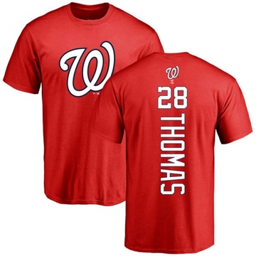 Men's Washington Nationals Lane Thomas ＃28 Backer T-Shirt - Red