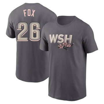 Men's Washington Nationals Lucius Fox ＃26 2022 City Connect Name & Number T-Shirt - Gray