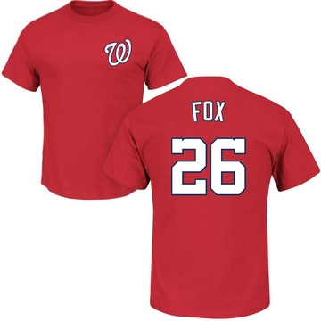 Men's Washington Nationals Lucius Fox ＃26 Roster Name & Number T-Shirt - Red