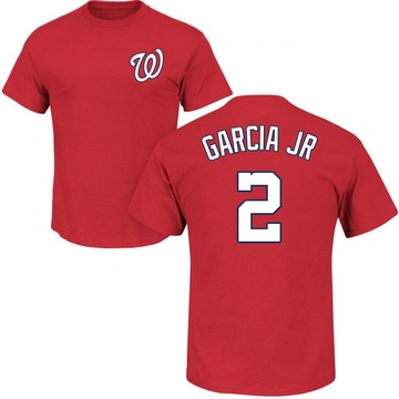 Men's Washington Nationals Luis Garcia Jr. ＃2 Roster Name & Number T-Shirt - Red