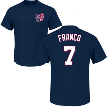 Men's Washington Nationals Maikel Franco ＃7 Roster Name & Number T-Shirt - Navy